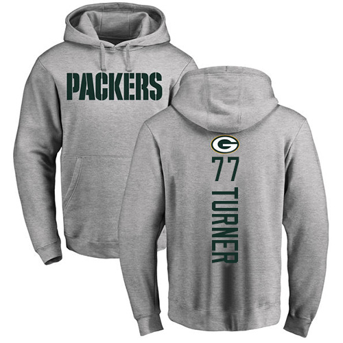 Men Green Bay Packers Ash #77 Turner Billy Backer Nike NFL Pullover Hoodie Sweatshirts